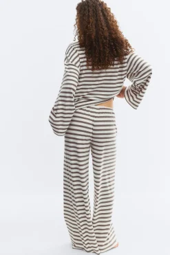 Striped soft trousers - Weiß - Dame - Gina Tricot