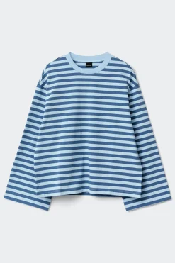 Stripe long sleeve tee - Blau - Dame - Gina Tricot