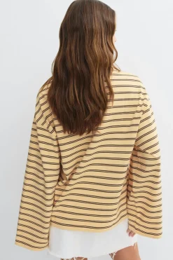 Stripe long sleeve tee - Gelb - Dame - Gina Tricot