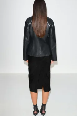 Structured midi skirt - Schwarz - Dame - Gina Tricot