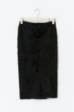 Structured midi skirt - Schwarz - Dame - Gina Tricot