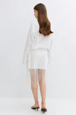 Structured skirt - Weiß - Dame - Gina Tricot