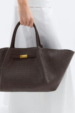 Structure strap tote bag - Braun - Dame - Gina Tricot