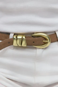 Suede belt - Beige - Dame - Gina Tricot