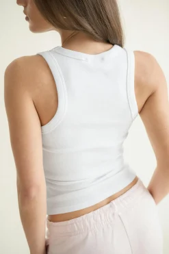 Super stretch scoop neck tank - Weiß - Dame - Gina Tricot