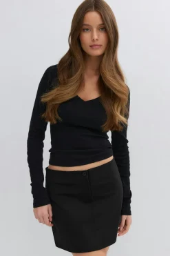 Tailored mini skirt - Schwarz - Dame - Gina Tricot