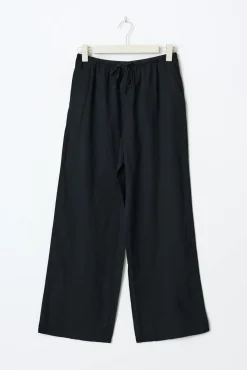 tall linen blend trousers - Schwarz - Dame - Gina Tricot
