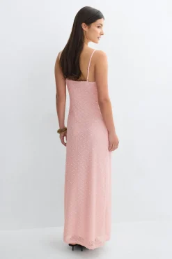 Textured slip dress - Rosa - Dame - Gina Tricot