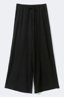 Textured wide trousers - Schwarz - Dame - Gina Tricot