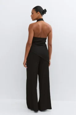 Textured wide trousers - Schwarz - Dame - Gina Tricot