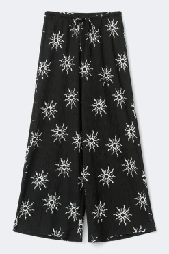 Textured wide trousers - Schwarz - Dame - Gina Tricot