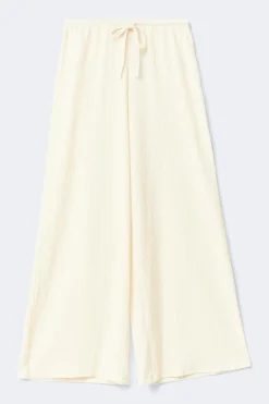 Textured wide trousers - Weiß - Dame - Gina Tricot