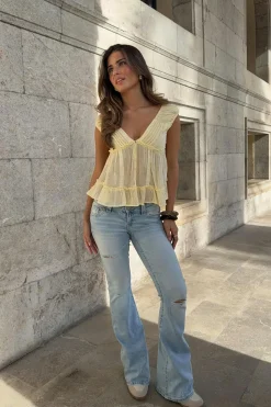 14+ the cross low flare jeans - Blau - Gina Tricot