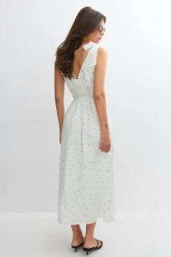 Tie dress - Weiß - Dame - Gina Tricot