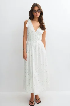Tie dress - Weiß - Dame - Gina Tricot