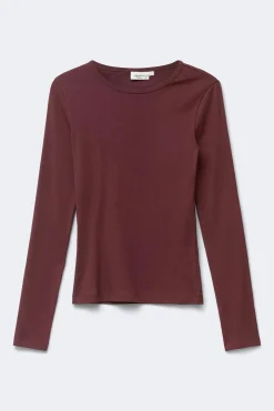 Tight fit long sleeve top - Braun - Dame - Gina Tricot