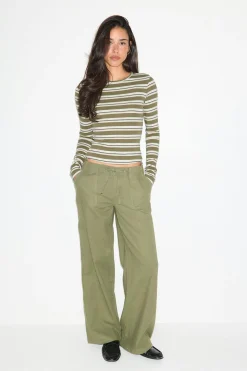 Tight fit long sleeve top - Grün - Dame - Gina Tricot