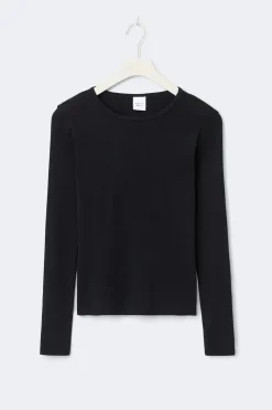 Tight fit long sleeve top - Schwarz - Dame - Gina Tricot