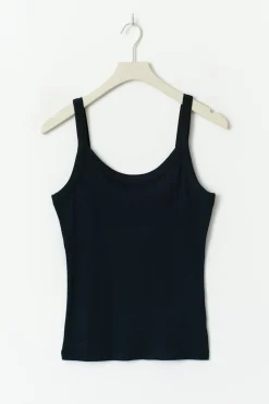 Tight fit rib singlet - Blau - Dame - Gina Tricot