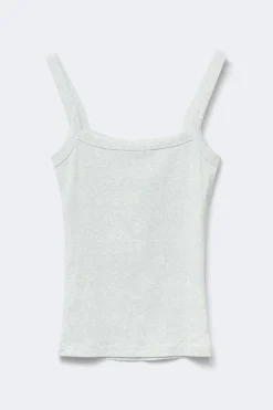 Tight fit rib singlet - Grau - Dame - Gina Tricot