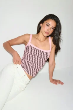 Tight fit rib singlet - Rosa - Dame - Gina Tricot