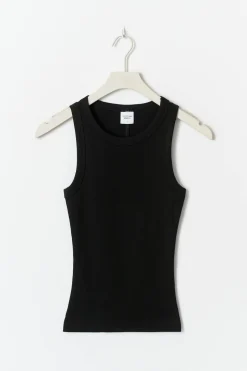 Tight fit rib tank - Schwarz - Dame - Gina Tricot