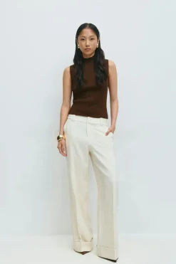 Turtleneck knitted top - Braun - Dame - Gina Tricot