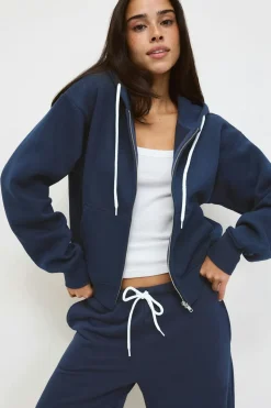 Ultimate zip hoodie - Blau - Dame - Gina Tricot
