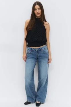 Ultra low wide jeans - Blau - Dame - Gina Tricot