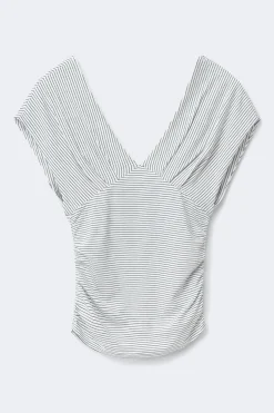 V-neck top - Schwarz - Dame - Gina Tricot