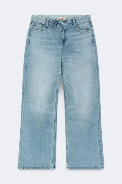 Waist flip wide jeans - Blau - Dame - Gina Tricot