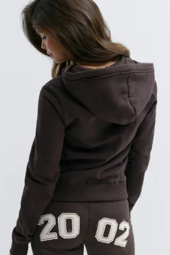 14+ 2 way zip hoodie - Braun - Gina Tricot