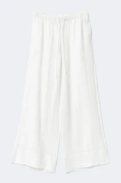 Wide drawstring trousers - Weiß - Dame - Gina Tricot