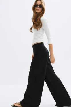 Wide leg trousers - Schwarz - Dame - Gina Tricot