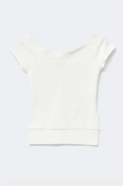 Wide neck top - Weiß - Dame - Gina Tricot