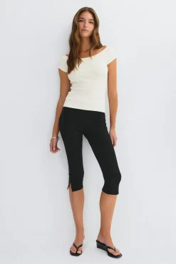 Wide neck top - Weiß - Dame - Gina Tricot