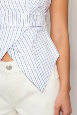 Wrap shirt - Blau - Dame - Gina Tricot