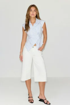 Wrap shirt - Blau - Dame - Gina Tricot