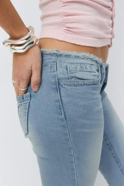 14+ xtra low cutoff jeans tall - Blau - Gina Tricot
