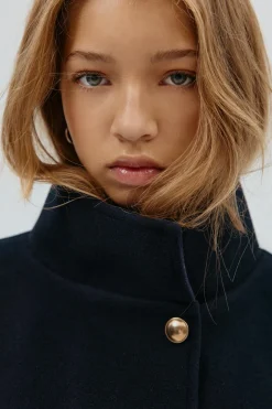 Y belted cape - Blau - Gina Tricot
