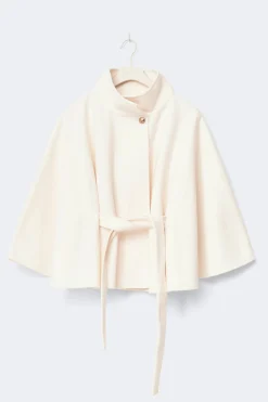 Y belted cape - Weiß - Gina Tricot