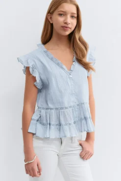 Y boho blouse - Blau - Gina Tricot