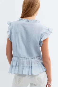 Y boho blouse - Blau - Gina Tricot