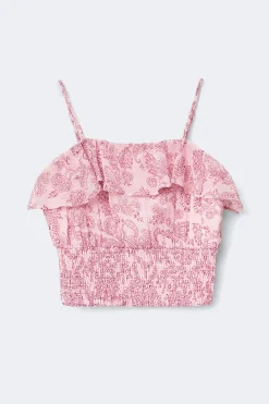 Y chiffon frill singlet - Rosa - Gina Tricot