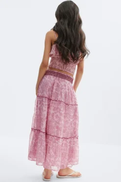 Y chiffon maxi skirt - Rosa - Gina Tricot
