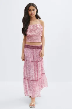 Y chiffon maxi skirt - Rosa - Gina Tricot