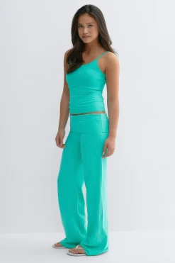 Y coral baggy yoga pants - Blau - Gina Tricot