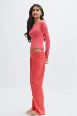 Y coral baggy yoga pants - Rosa - Gina Tricot
