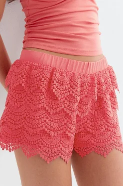 Y crochet shorts - Orange - Gina Tricot