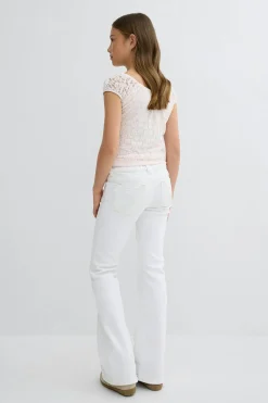 Y dixie low flare jeans - Weiß - Gina Tricot